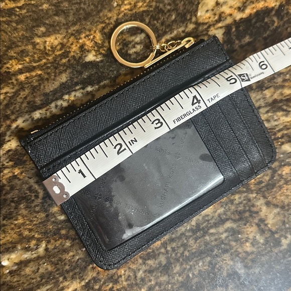 Michael Kors Jet Set Travel Small Top Zip Leather Coin Pouch Wallet - Black - Picture 4 of 5